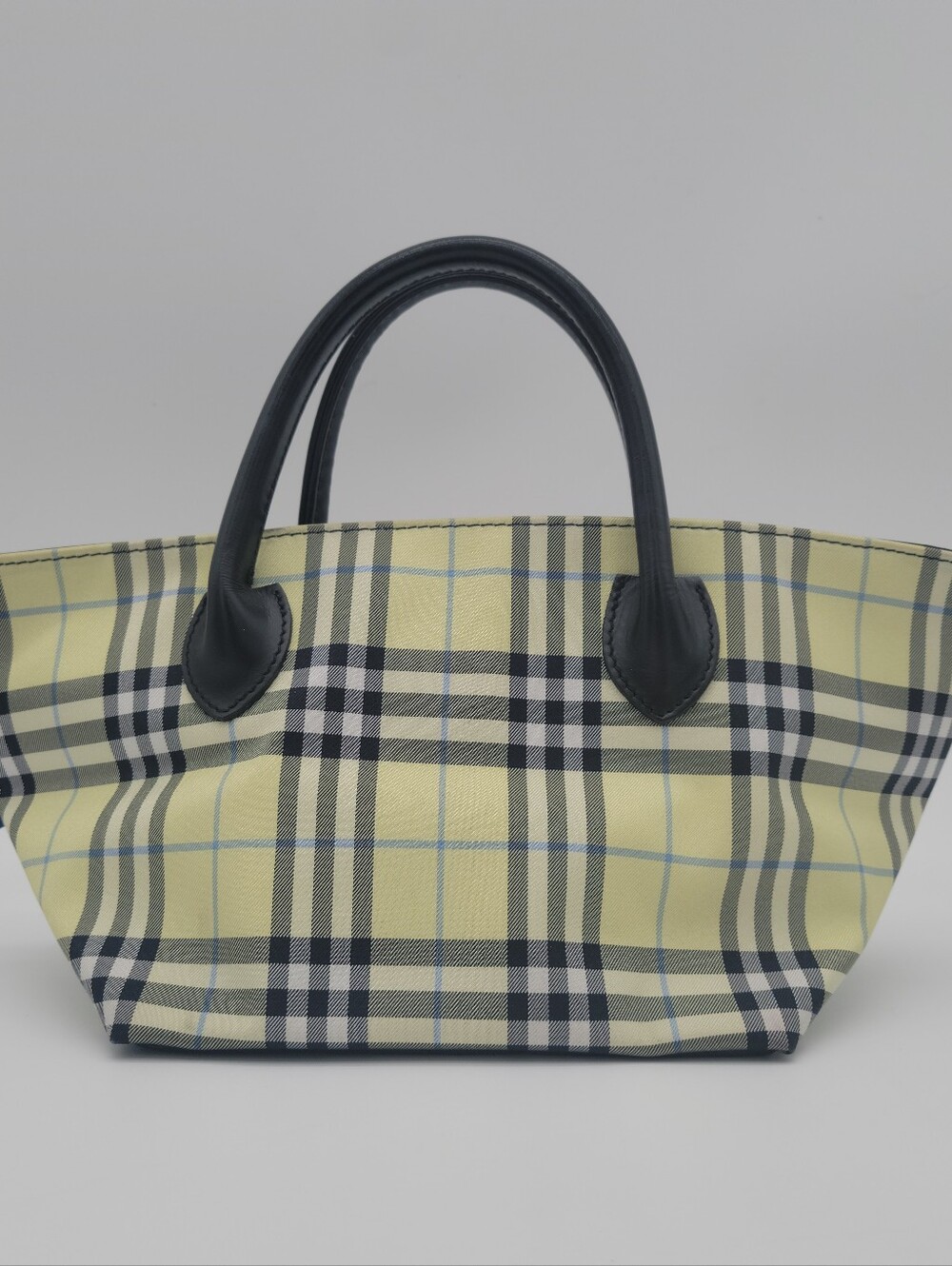 Vintage! Burberrys Yellow Plaid Tote Bag - Picture 1 of 6
